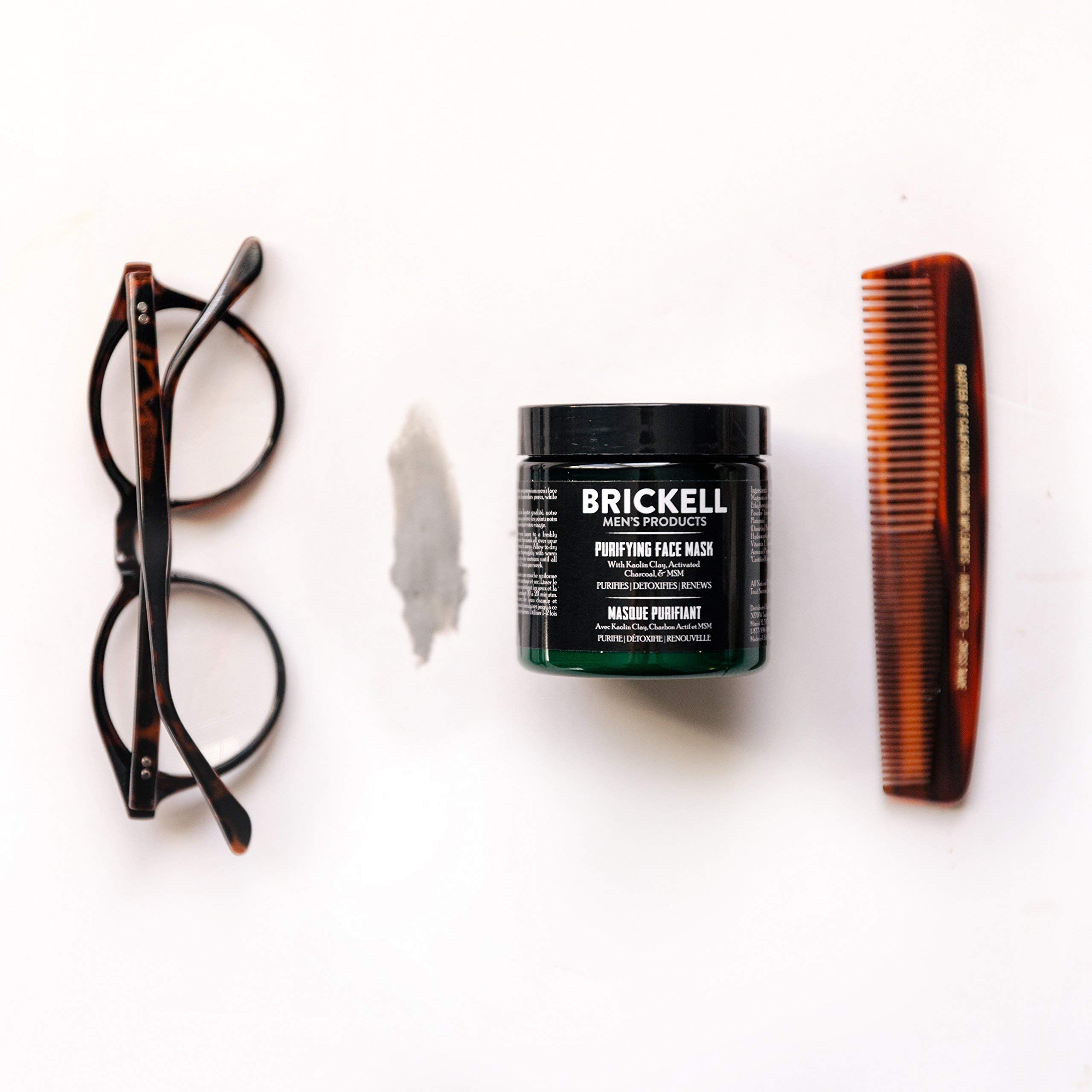 Mascarilla Brickell con arcilla kaolín para detox facial suave.