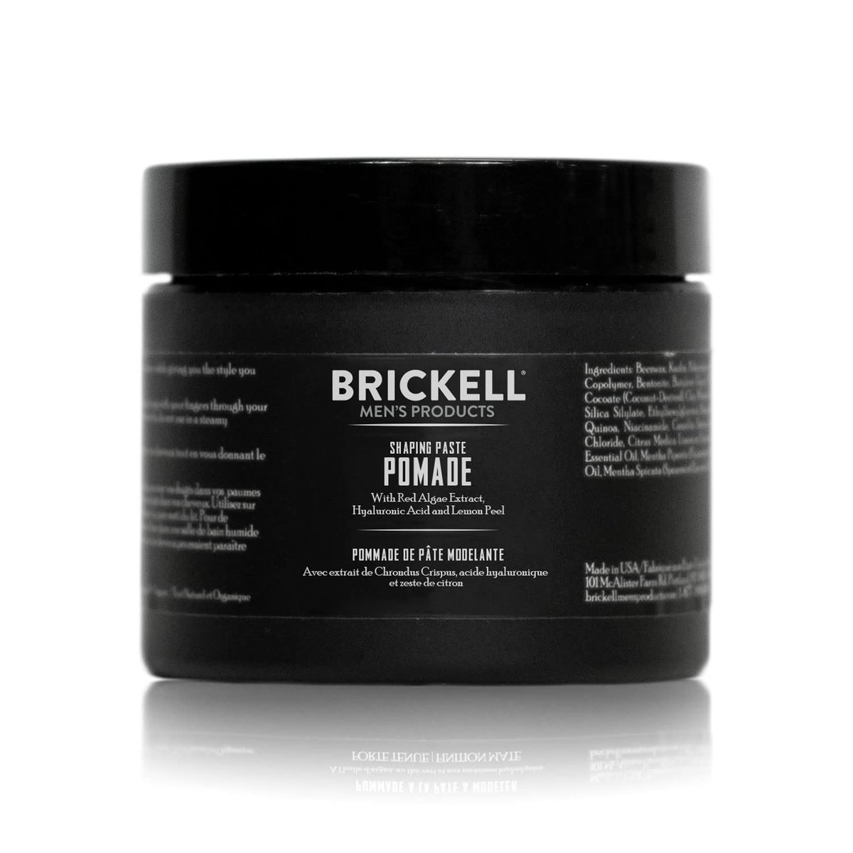 Pasta modeladora Brickell para hombres, frasco de 2 oz, acabado natural.