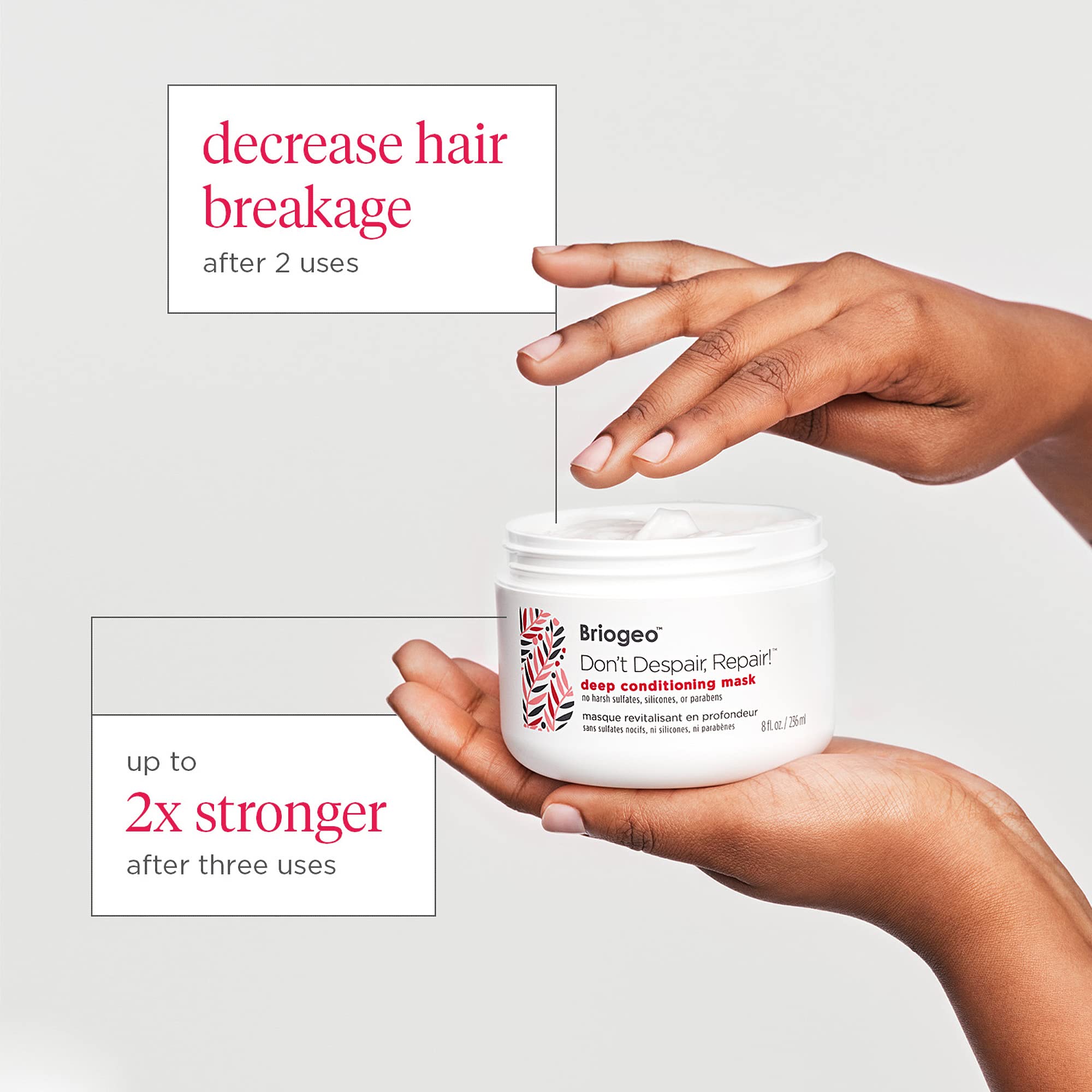 Briogeo Don't Despair: empaque de 8 oz para uso semanal.