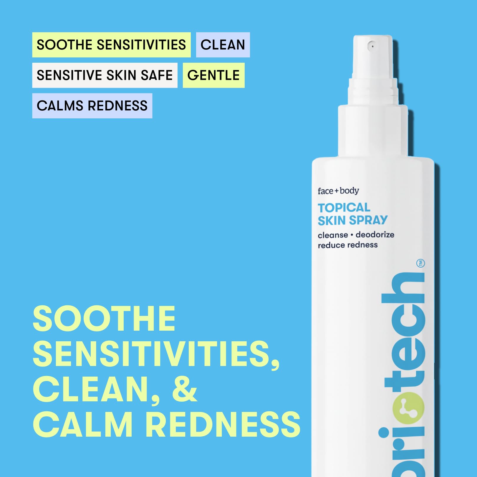 BRIOTECH spray HOCl sans additifs pour peau sensible.
