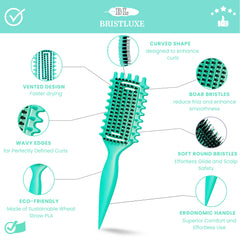 Bristluxe cepillo definidor-rizos con levantamiento de borde para volumen.
