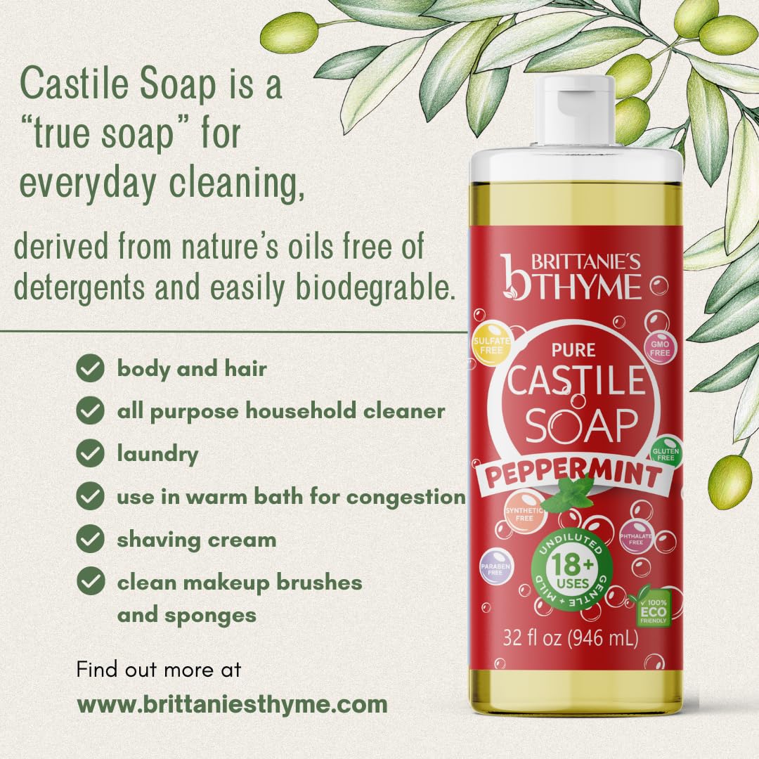 Brittanie's Thyme Paquete de dos botellas 32 oz para ahorro familiar.