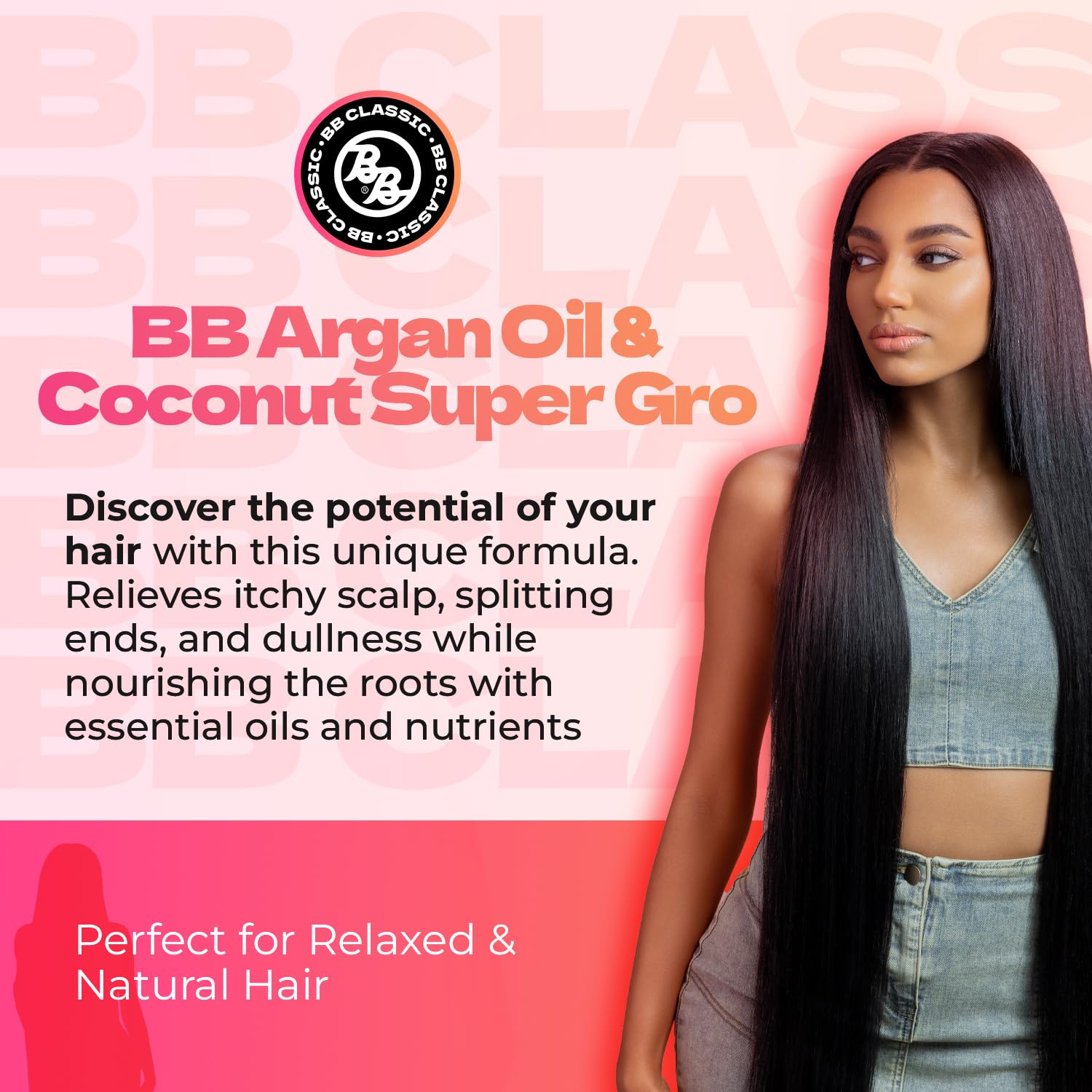 Bronner Bros B&B Super Gro, ingredientes argán, coco y aloe para cabello suave