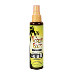 Bronner Bros Tropical Roots Aceite Ricino Negro, vertido suave para nutrir el cabello.