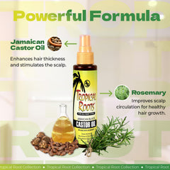 Bronner Bros Tropical Roots Aceite Ricino Negro, cabello más fuerte y nutrido.