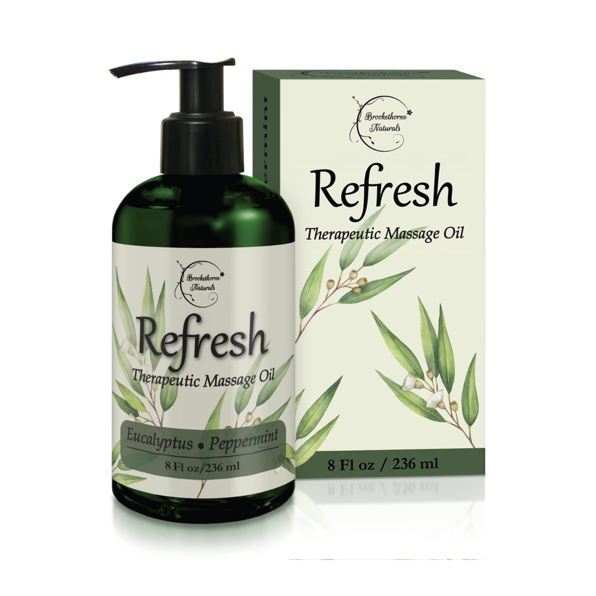 Brookethorne Naturals Refresh, botella de aceite de masaje, aroma vigorizante para relajación