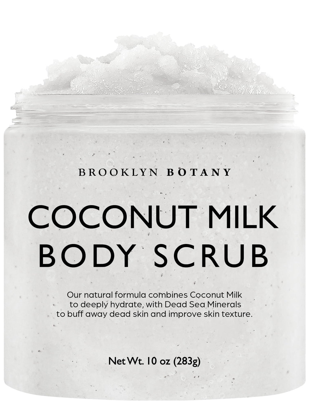 Brooklyn Botany exfoliante cuerpo leche de coco para piel suave.