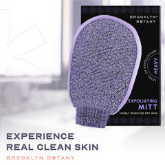Brooklyn Botany Mitts para masaje en la ducha, mejora la textura de la piel