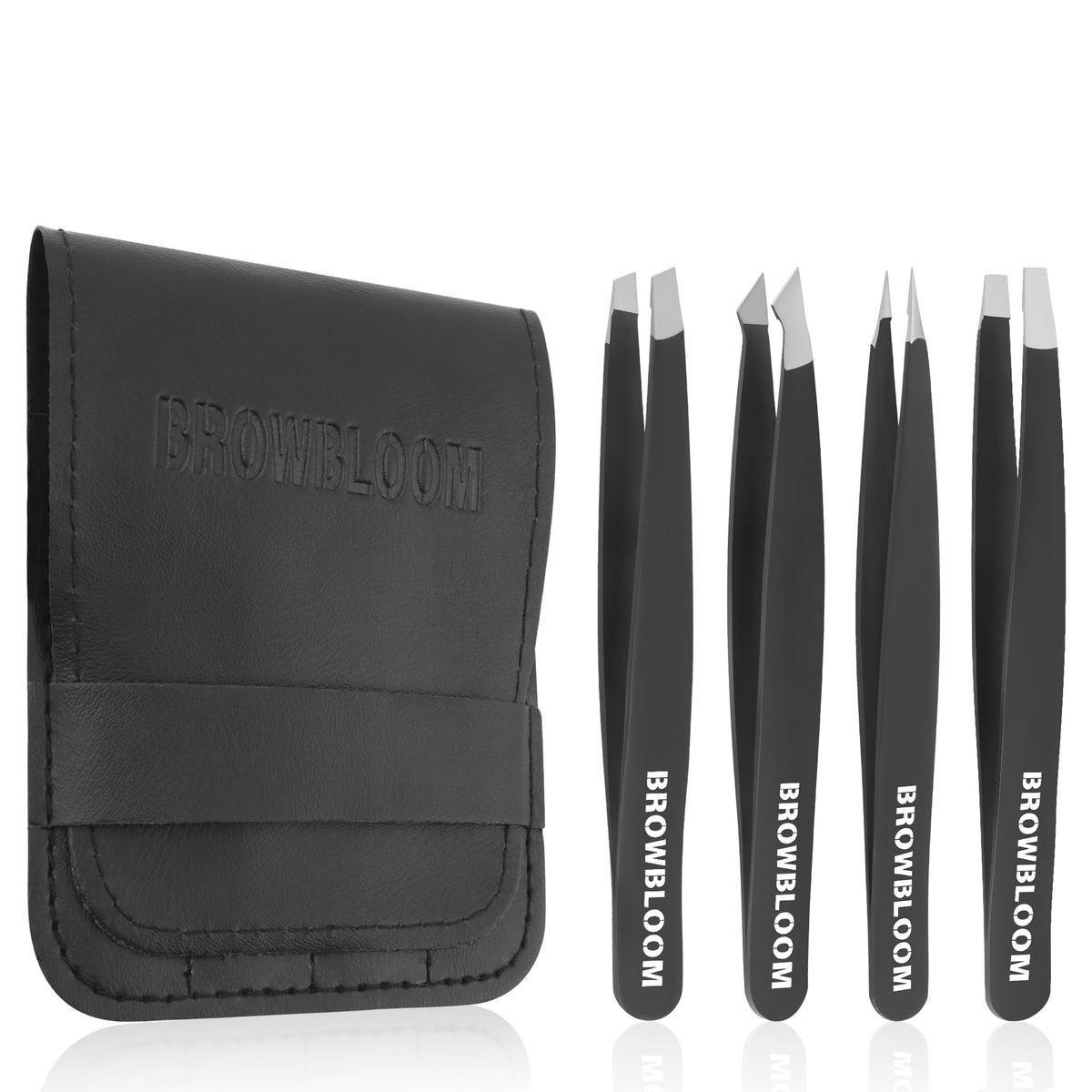 BROWBLOOM pinzas clásicas para cejas con agarre antideslizante.