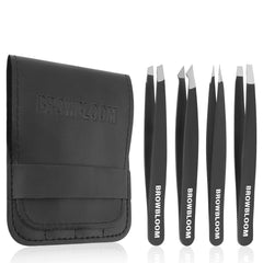 BROWBLOOM pinzas clásicas para cejas con agarre antideslizante.
