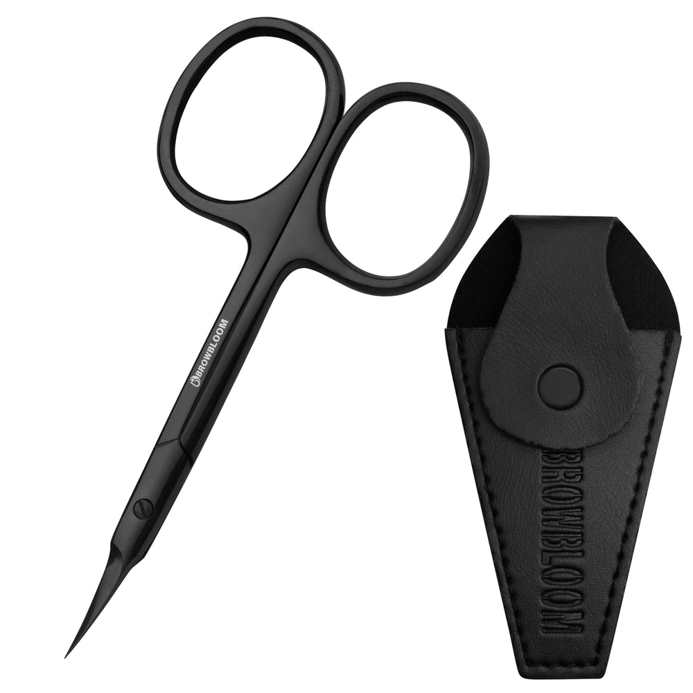 Tijeras de cutícula BROWBLOOM para precisión en ángulos difíciles.