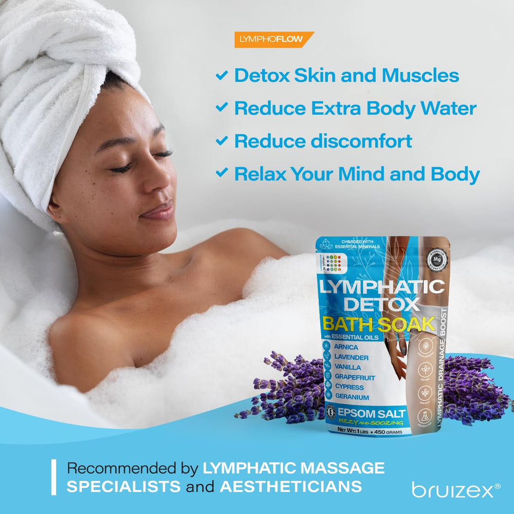 Bruizex sales de baño arnica lavanda drenaje linfático suave para la piel.