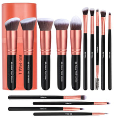 BS-MALL brochas 14 piezas en estuche rosado dorado para un acabado uniforme