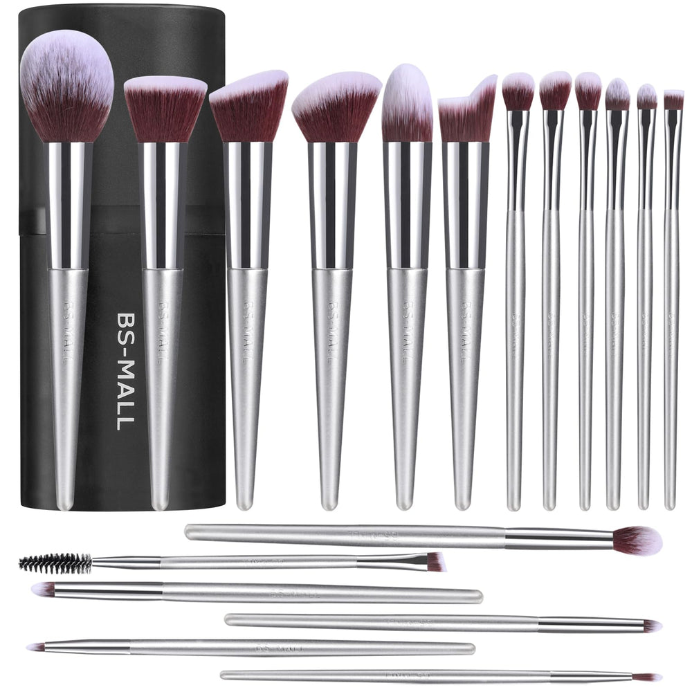 BS-MALL set de brochas 18 piezas para base líquida, acabado suave