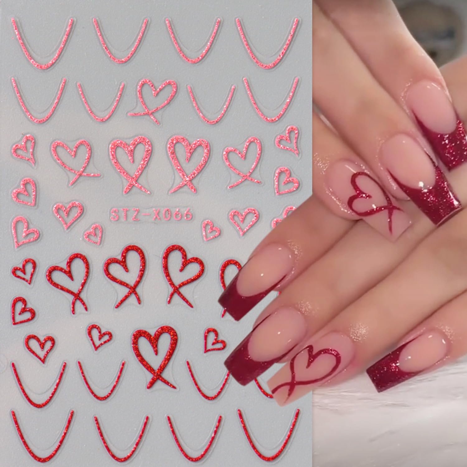 BSBTBZ disenos frances corazón ondulado, estilo elegante con amor.