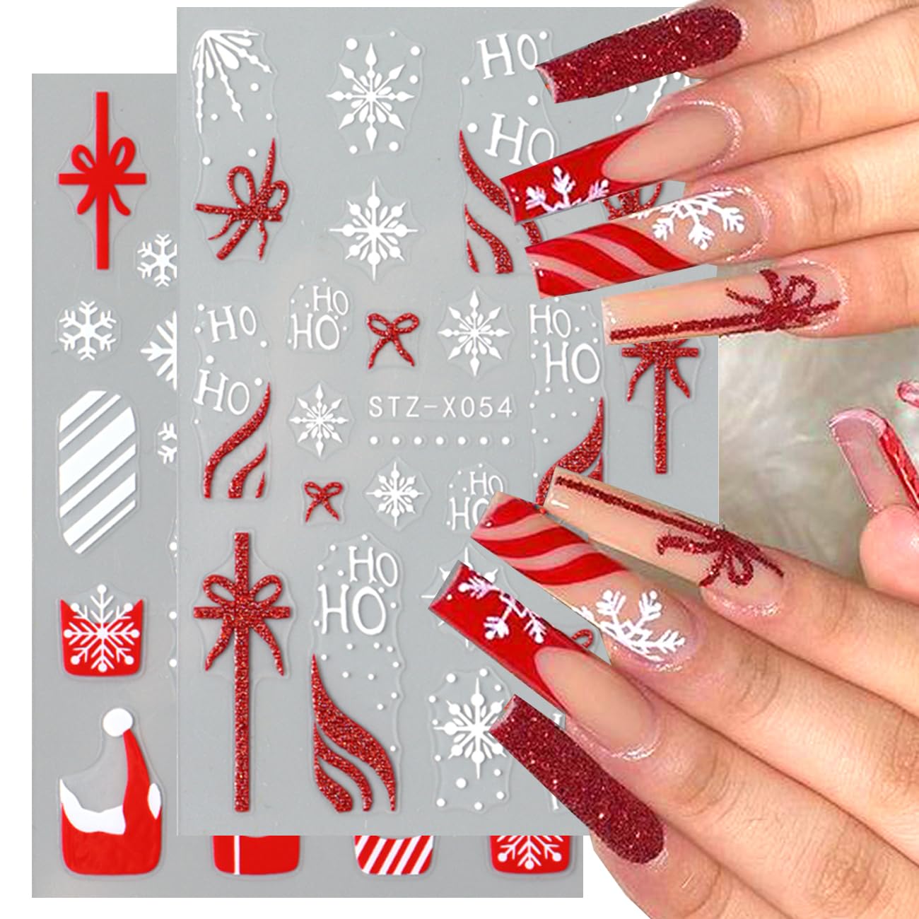 BSBTBZ estampa de uñas con árbol navideño para un acabado festivo