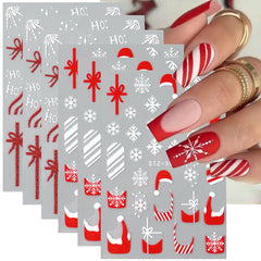 BSBTBZ estampa de uñas con gorro de Santa para un aspecto festivo