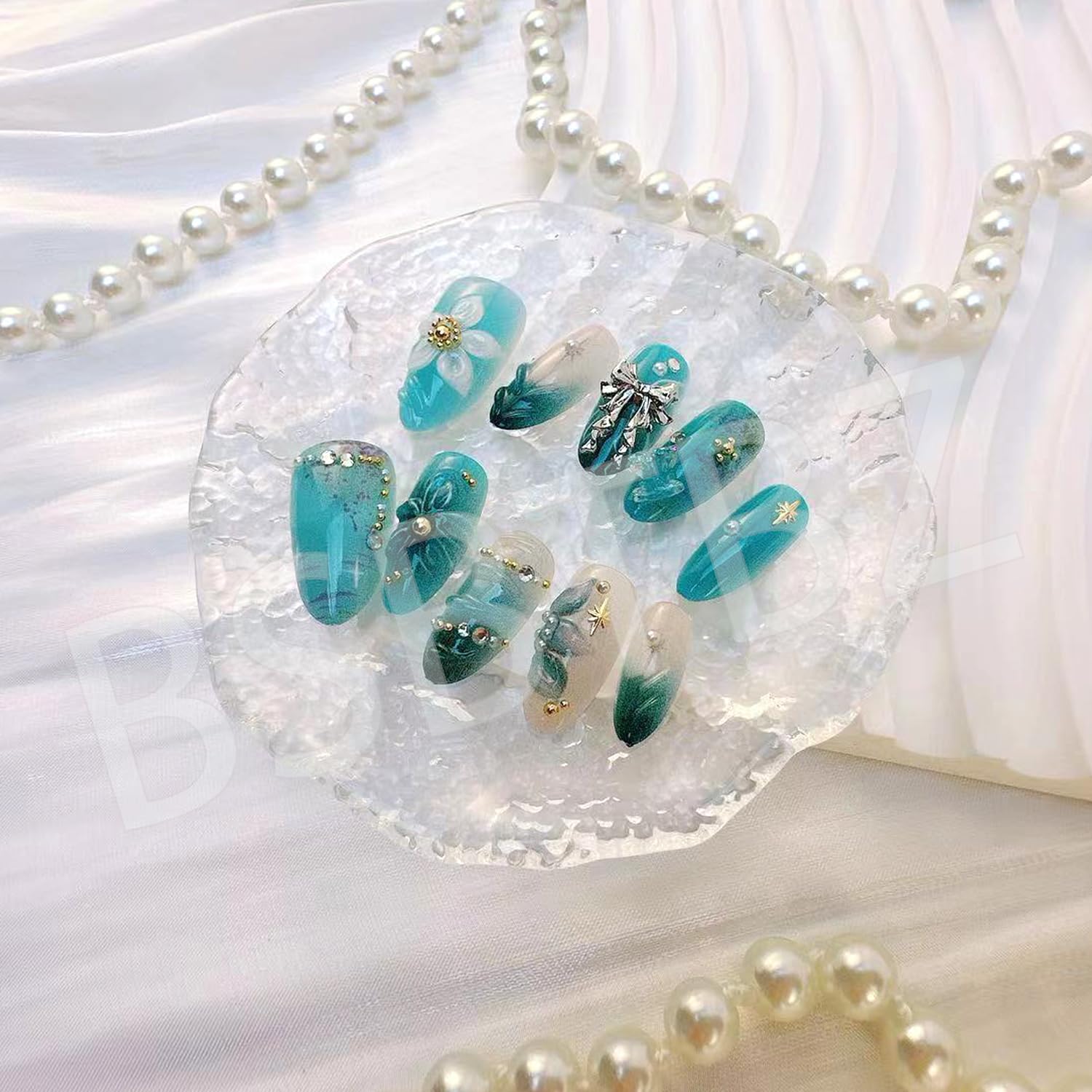 BSBTBZ arte 3D con mariposa flor y perla para un look único