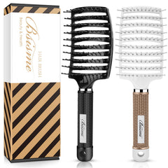 Bsisme cepillo curvo ventilado desenredante para cabello suave y sin tirones.