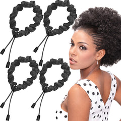 Bswox conjunto de 4 coletas satinadas negras para estilos diarios sin tirones.