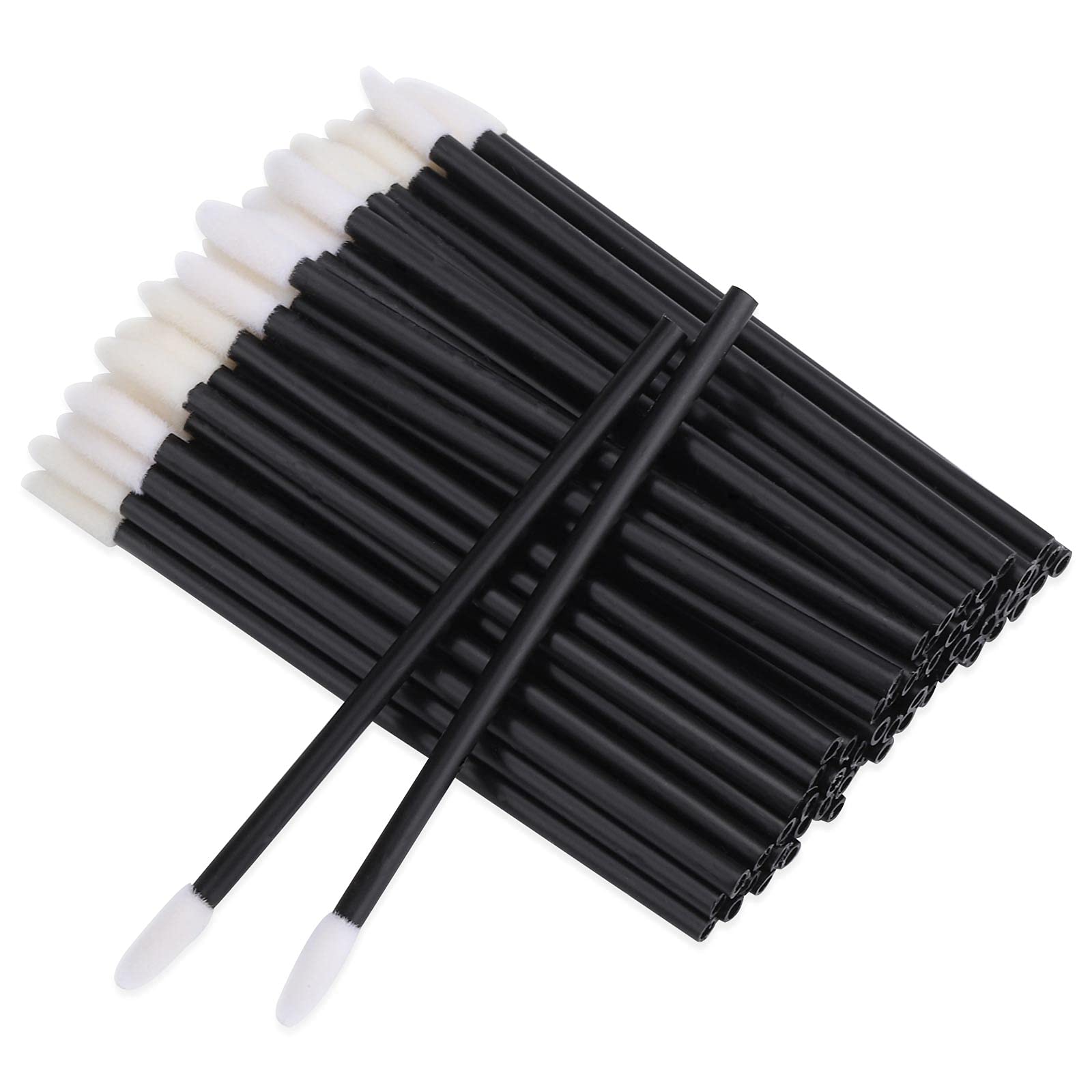 BTYMS aplicadores labiales desechables con mango negro para precisión.