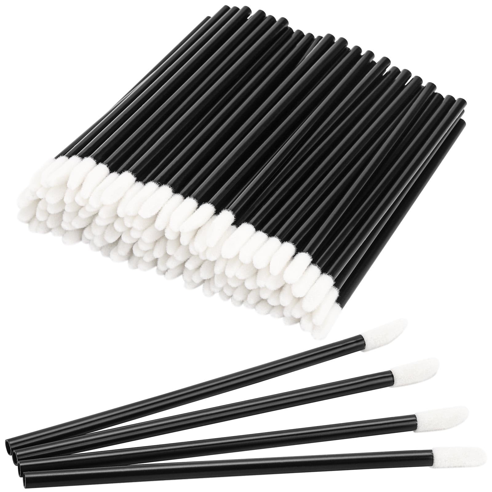 BTYMS aplicador labial desechable con mango negro, perfecto para aplicar brillo con precisión.