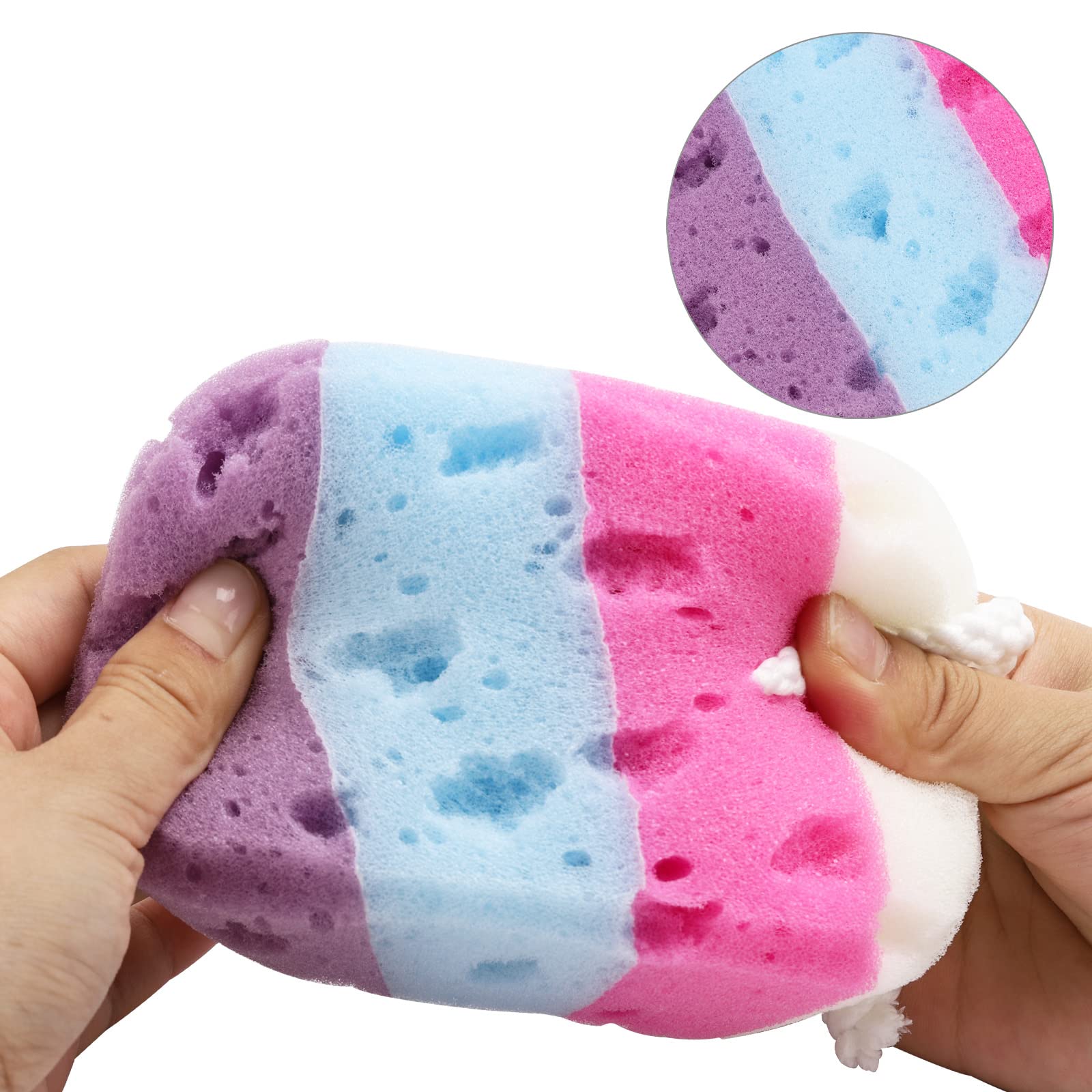 Esponjas exfoliantes BTYMS disponibles en varios colores para toda la familia.