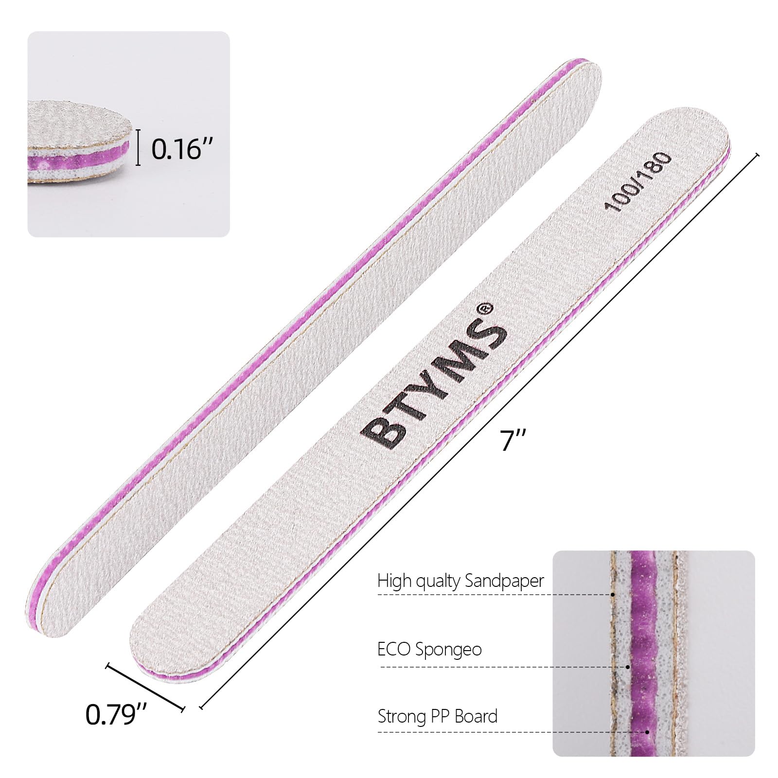 BTYMS lima para uñas naturales, ideal para mantenimiento doméstico o profesional