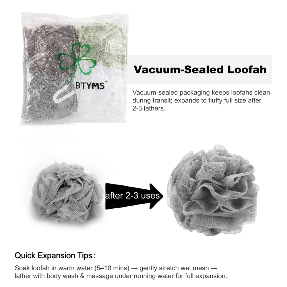 BTYMS set de ducha exfoliante, kit compacto para cuidado diario.