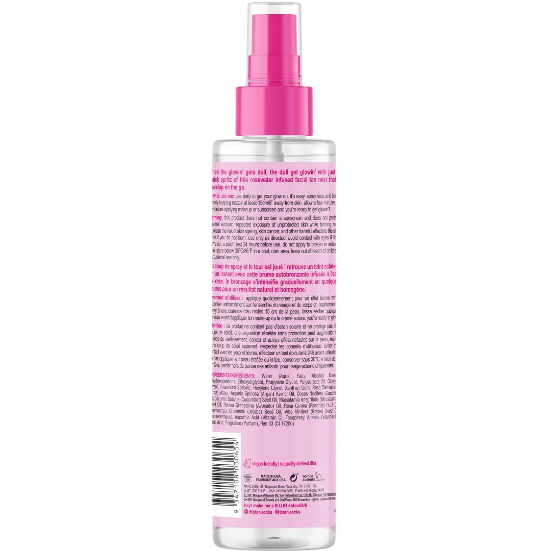 B.TAN agua de rosas hidratante para piel suave