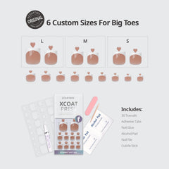 BTArtbox conjunto de 30 uñas para pie con adhesivo incluido.