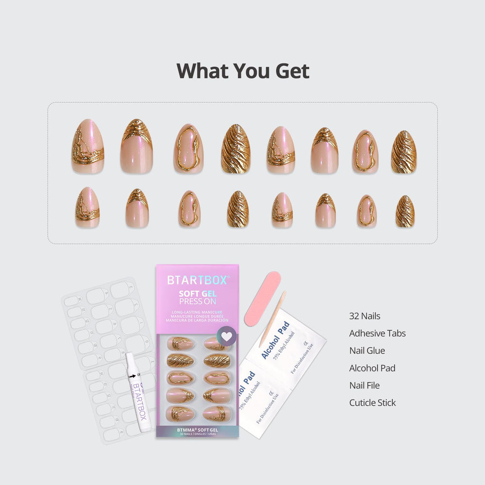 BTArtbox estuche con 32 uñas para cambios de look rápidos.