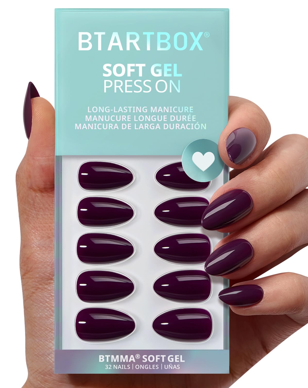 BTArtbox Poison Potion, uñas postizas corto para un look natural y rápido