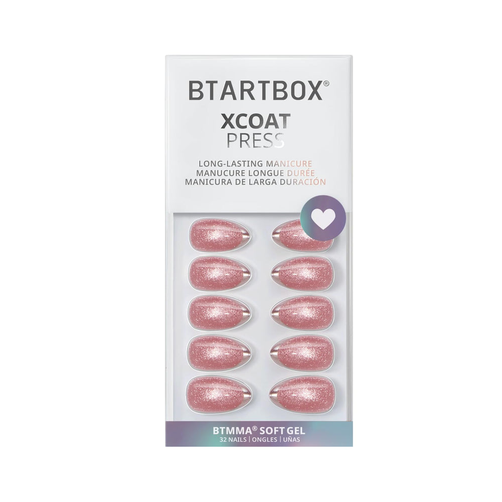 BTArtbox uñas almendra con brillo francés, uso diario y limpieza sencilla.