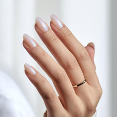 BTArtbox Uñas postizas cromadas perla con brillo elegante para ocasiones.