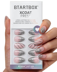 BTArtbox Uñas Prensadas Sparkle Bow, empaque compacto listo para regalo.