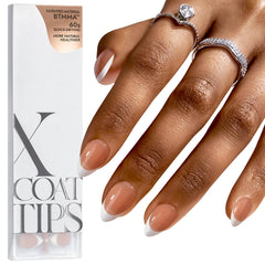 BTArtboxnails Frances marrón corto almendra, puntas naturales para uñas impecables