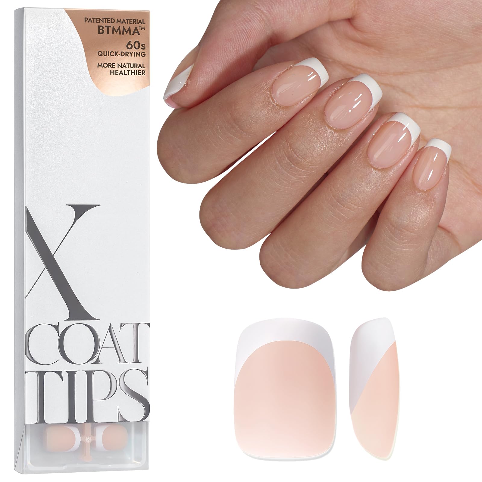 BTArtboxnails tips soft gel extra cortas, ajuste cómodo para uñas naturales.