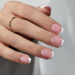 BTArtboxnails XCOATTIPS: uñas postizas francesas rosa para hacer en casa, fáciles de aplicar.