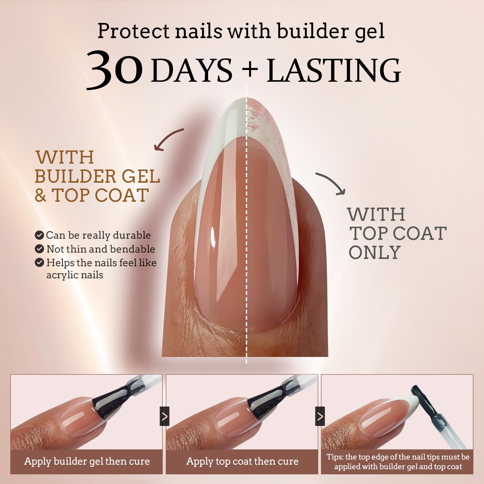 BTArtboxnails XCOATTIPS ajuste cómodo y natural para uñas planas y curvas