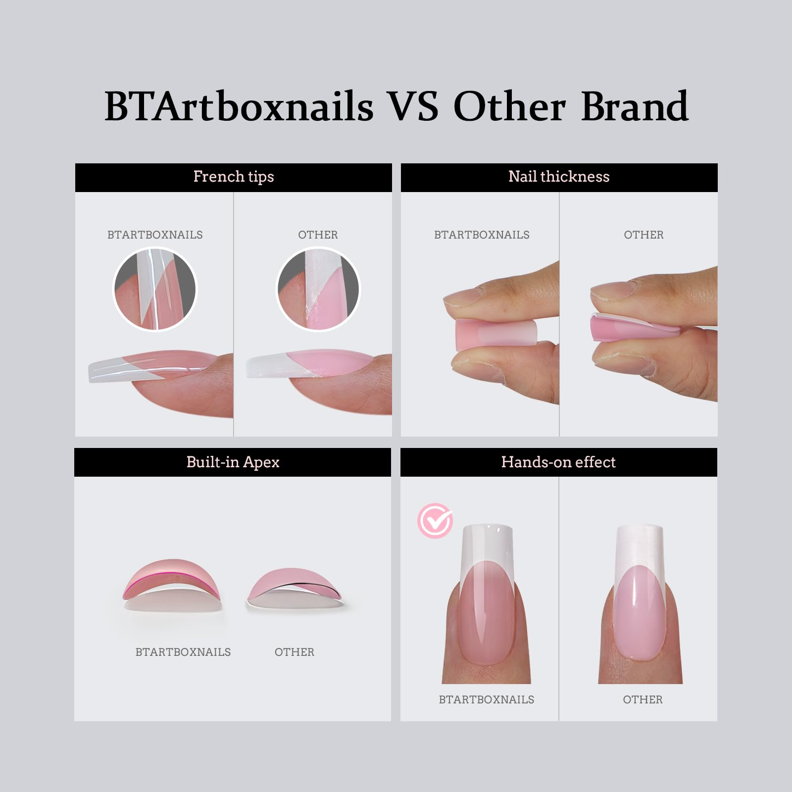 BTArtboxnails XCOATTIPS efecto francés con tecnología X-Coat patentada