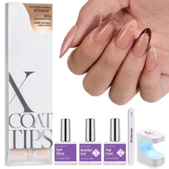 BTArtboxnails XCOATTIPS: uñas francesas almendra para manicuras caseras