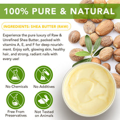 Btefls Shea Butter solid block showing creamy texture for deep moisturization.