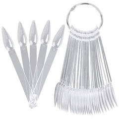 BTYMS palitos de muestra para uñas, estileto, con anillo metálico para exhibir colores.
