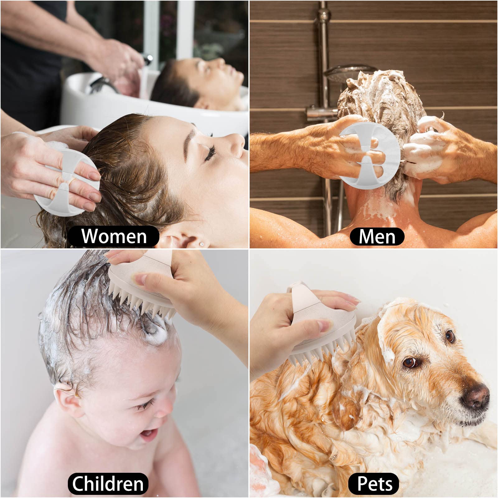 BTYMS cepillo con cerdas largas para cabello grueso y cuero cabelludo sensible.