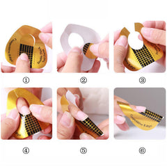BTYMS Formas uñas con marcas de longitud oro: guía precisa para tallado uniforme.