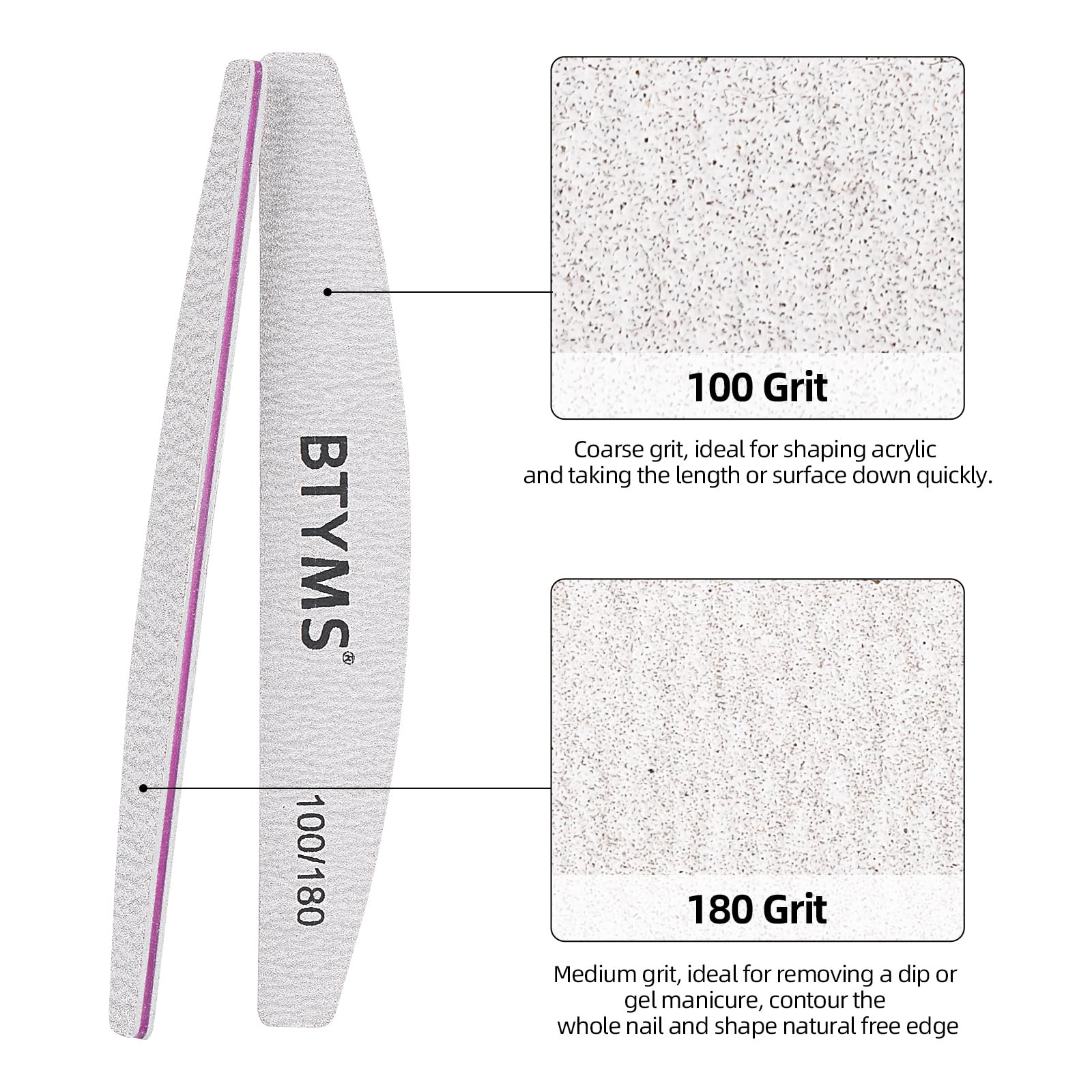 BTYMS lime grain fin 180 pour lisser les bords et surfaces.