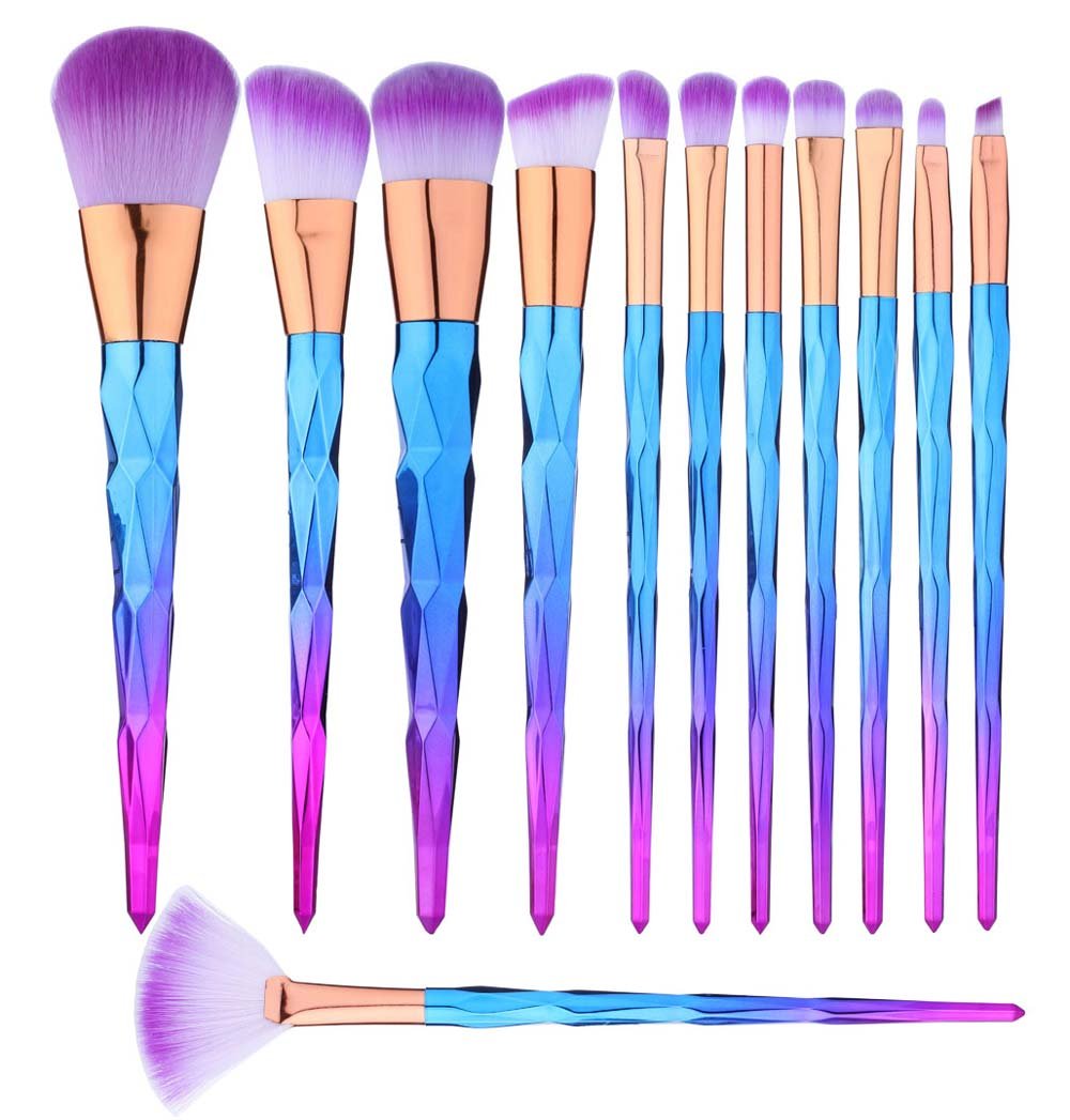 BTYMS set de brochas maquillaje 12 piezas para base, suave y uniforme.