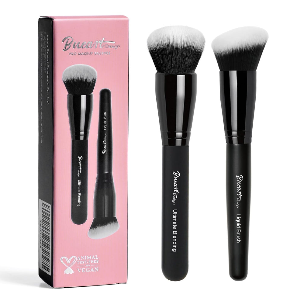 Pincel Bueart Design para base, cabezal redondeado suave para acabado natural
