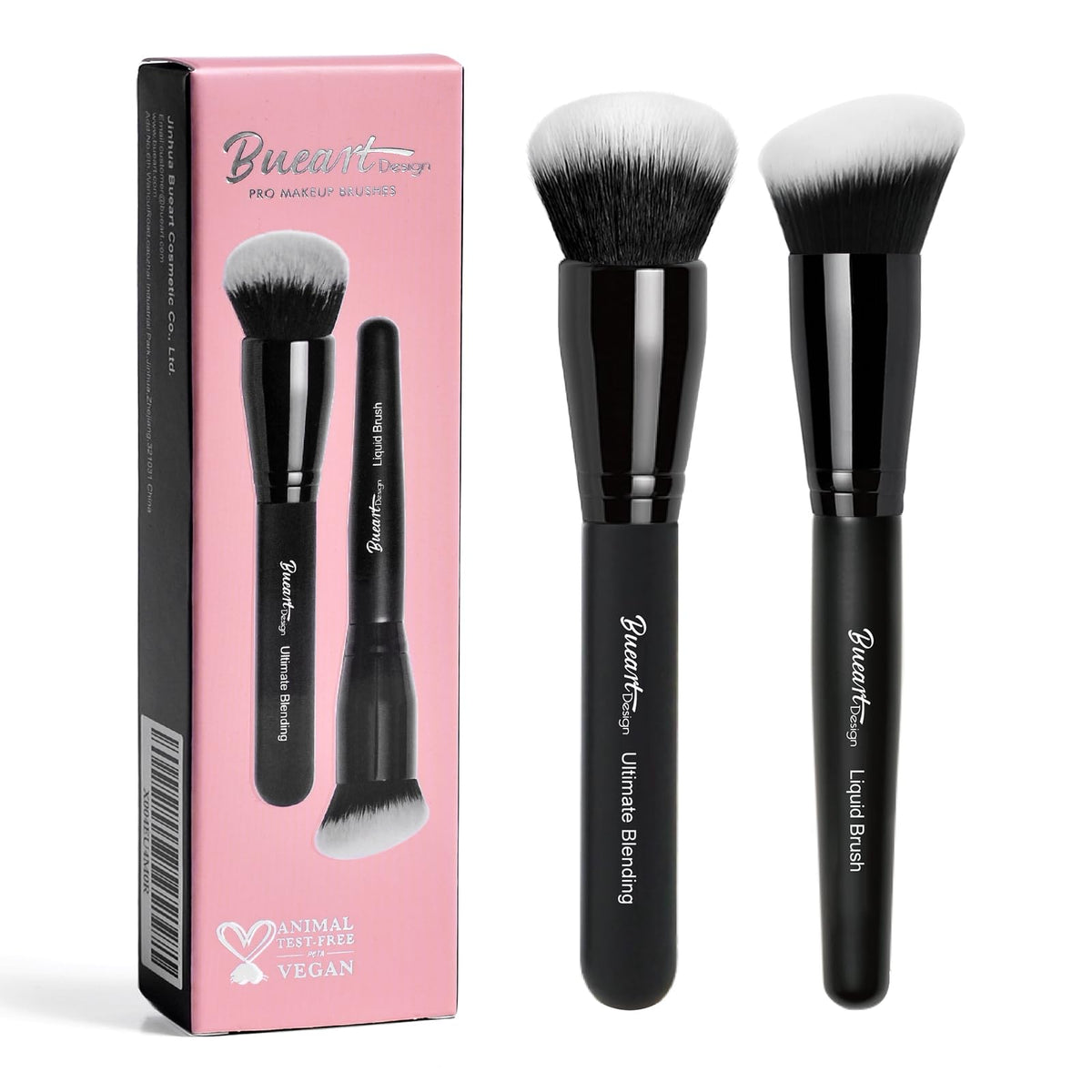 Pincel Bueart Design para base, cabezal redondeado suave para acabado natural